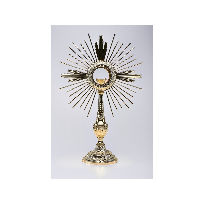 Ostensorio barocco in bronzo/ottone cm. 57