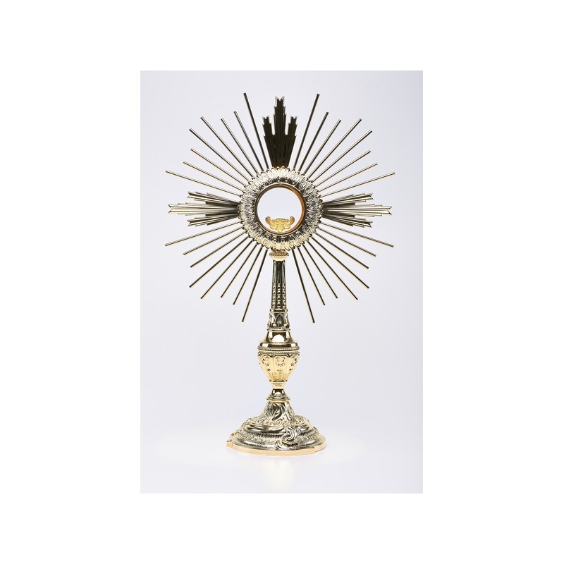 Ostensorio barocco in bronzo/ottone cm. 57