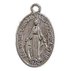 Medaglia Madonna Miracolosa metallo argentato mm. 17