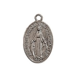 Medaglia Madonna Miracolosa metallo argentato mm. 10
