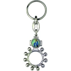 Portachiavi rosario basco metallo argentato