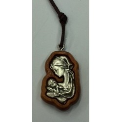 Madonna con bimbo legno ulivo con laccio