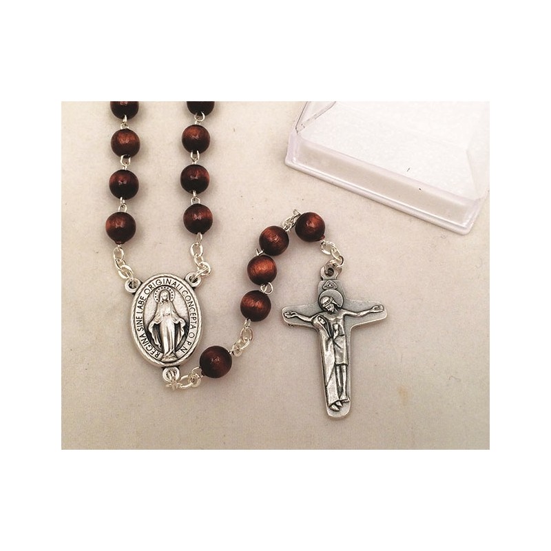Rosario in legno con cofanetto