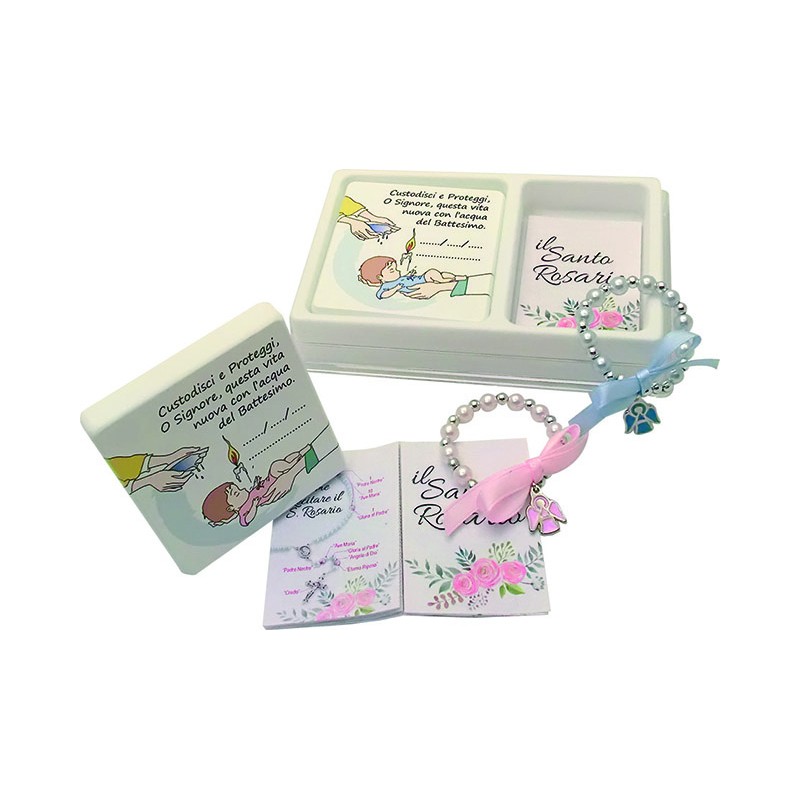 Cofanetto con bracciale e quadretto Battesimo