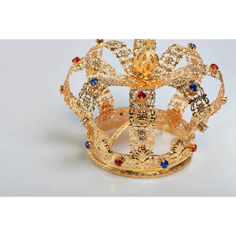 Corona Imperiale Ø 10 in ottone dorato 24k