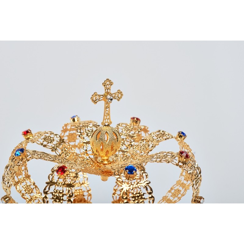 Corona Imperiale Ø 10 in ottone dorato 24k