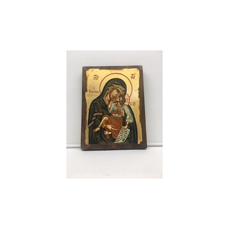 Icona greca serigrafata Madonna con Bambino cm. 21x28