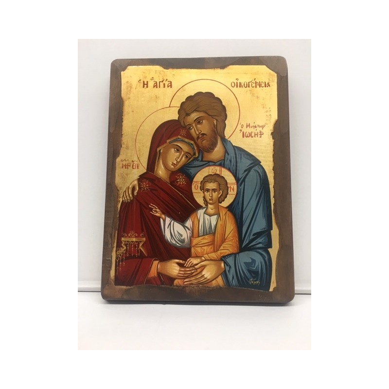 Icona greca serigrafata con immagine Sacra Famiglia
