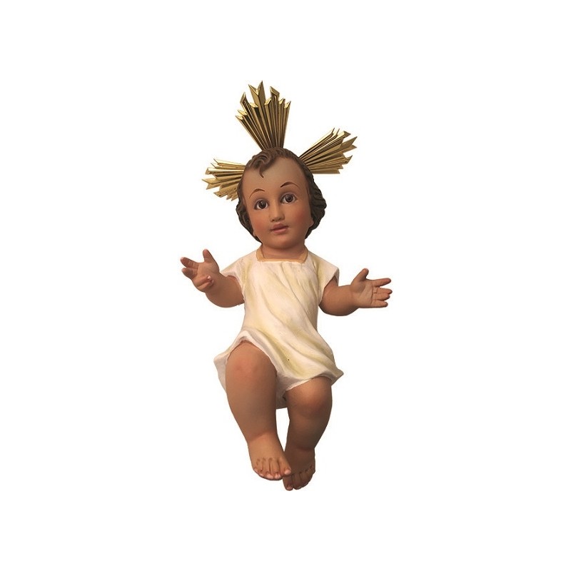 cm. 25 Bambino in gesso con veste