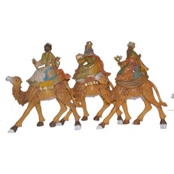 Serie 3 Re Magi su cammello cm. 20