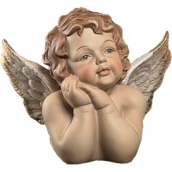 Testina angioletto in porcellana opaca cm. 5