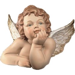 Testina angioletto in porcellana opaca cm. 5