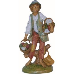 Pastore con cesti verdura cm. 30