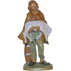 Pastore con pecora in braccio cm. 30