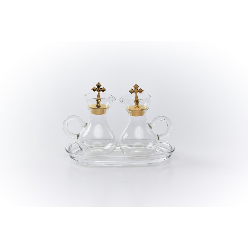 Ampolline e vassoio in vetro