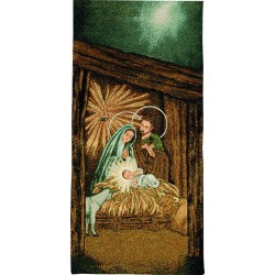 Copriambone ricamo a telaio Natività
