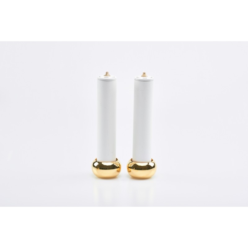 Coppia candelieri in ottone con finte candele Ø cm. 5 alt. 25