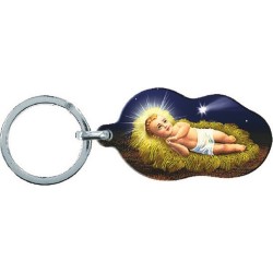 Portachiavi in legno Gesù Bambino