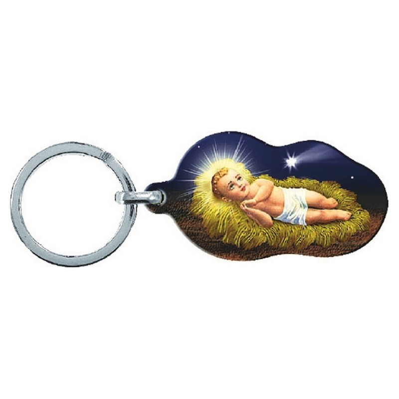 Portachiavi in legno Gesù Bambino