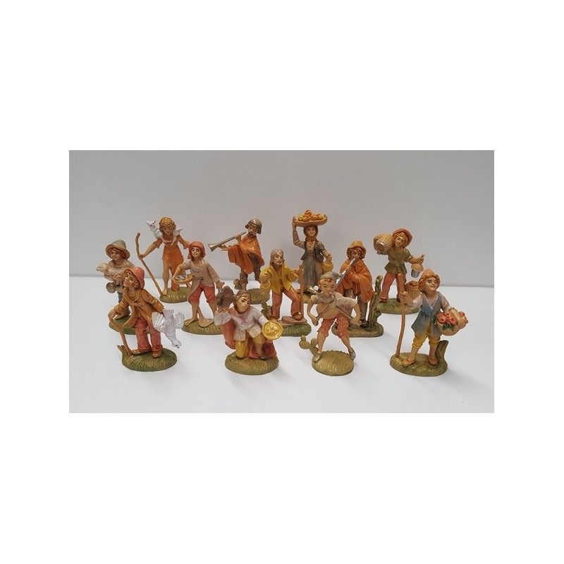 Gruppo(12 pastori) in pvc cm. 8,2