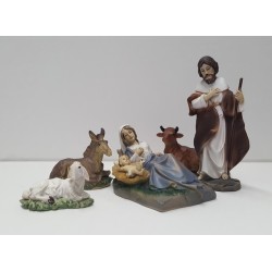 Natività 5 pezzi in resina cm. 10