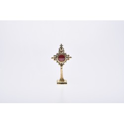 Reliquiario in bronzo dorato alt. cm. 19,5