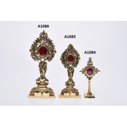 Reliquiario in bronzo dorato alt. cm. 26