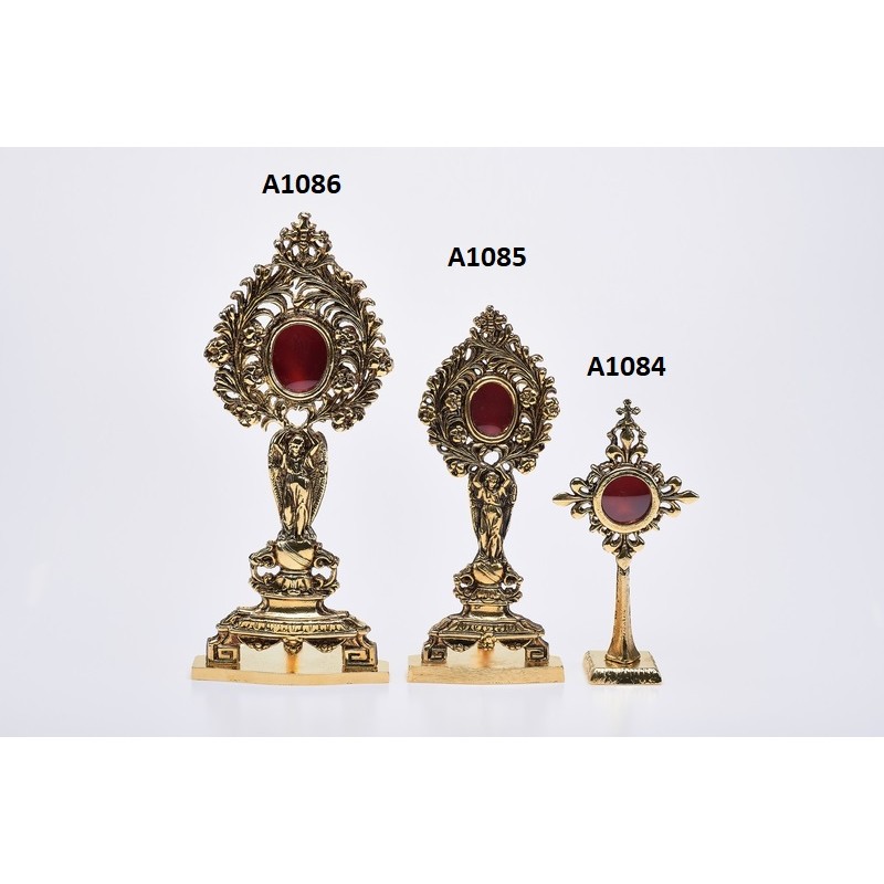 Reliquiario in bronzo dorato alt. cm. 26