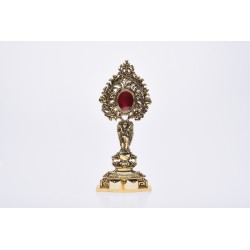 Reliquiario in bronzo dorato alt. cm. 32