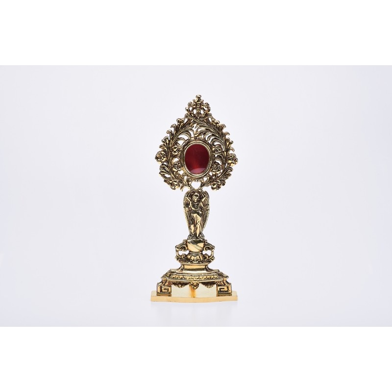 Reliquiario in bronzo dorato alt. cm. 32