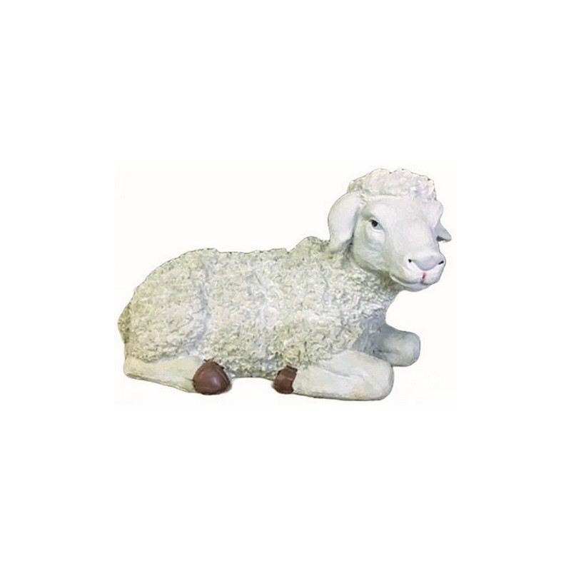 Pecora seduta in resina