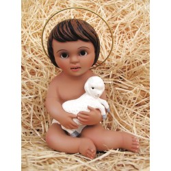 cm. 20 Bambino con pecora in gesso
