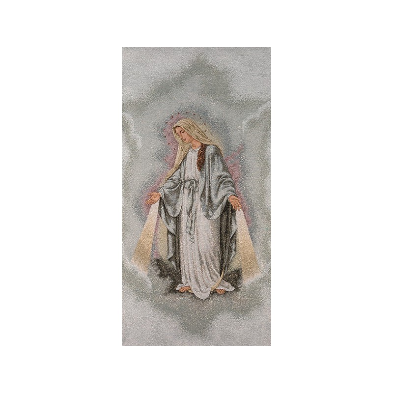 Copriambone ricamo a telaio Madonna Miracolosa