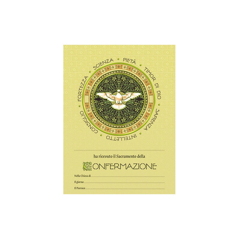 Pergamena Confermazione con oro