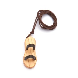 Collino sandalo in ulivo e cuoio