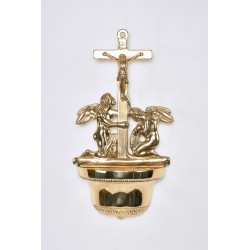 Acquasantiera ottone dorato alt. cm. 32