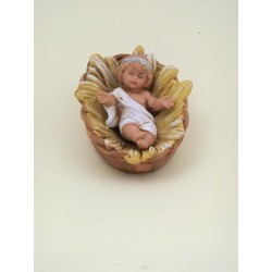 Gesù Bambino stile arabo in culla per cm 12