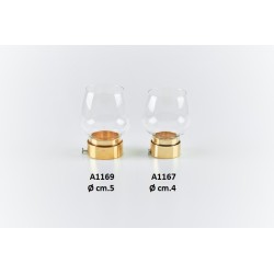 Antivento in vetro Ø cm. 5 oro