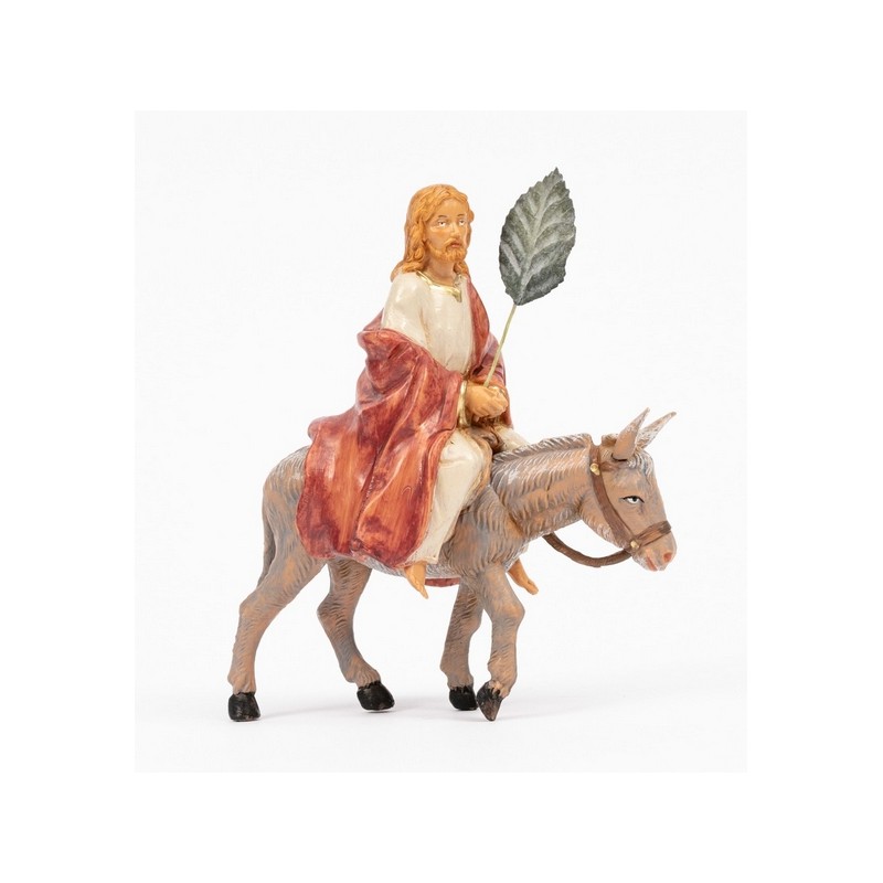 Gesù su asino domenica delle palme cm. 12
