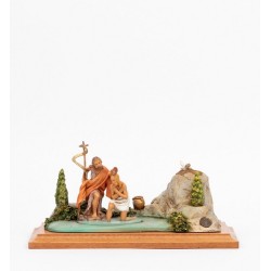 Scena battesimo di Gesù con personaggi cm. 12