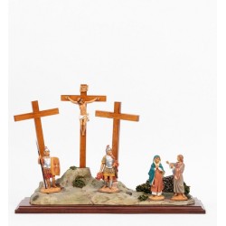 Scena crocefissione con personaggi cm. 12