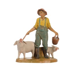 Pastore che governa i maiali cm 12