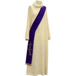 Stola diaconale ricamo croce spiga e uva