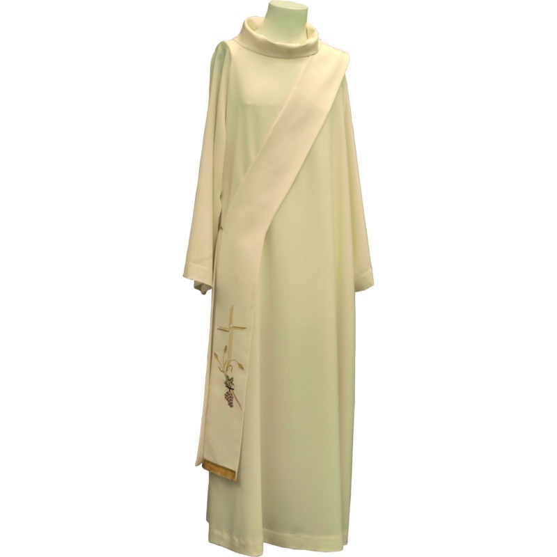 Stola diaconale ricamo croce spiga e uva