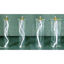 Cartuccia pirex mm. 38 alt. 10 per finta candela Ø 5