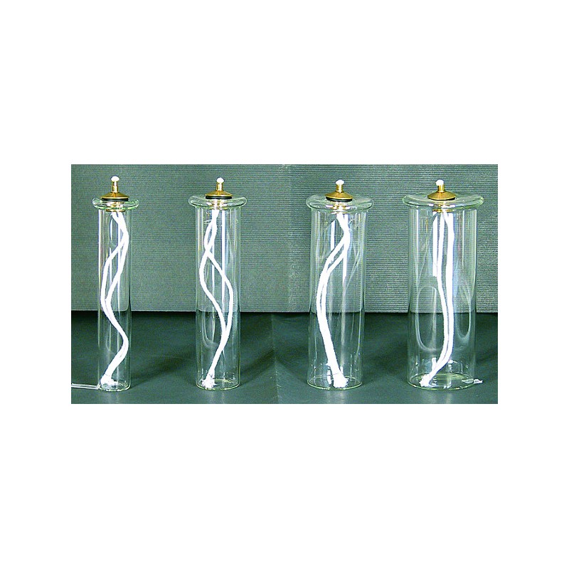 Cartuccia pirex mm. 58 alt. cm. 11 per finta  candela Ø 8