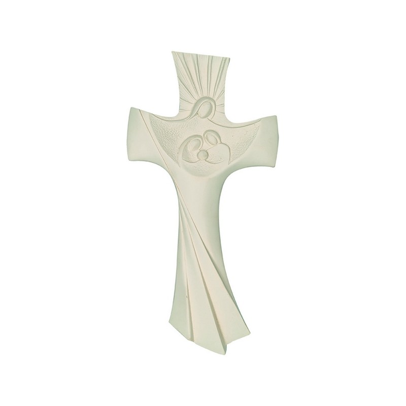 Croce in resina Sacra Famiglia cm. 29