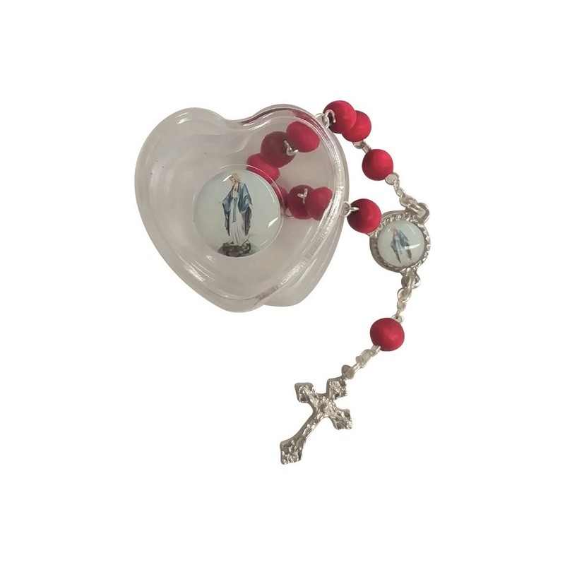 Decina profumata con cofanetto cuore Madonna Miracolosa