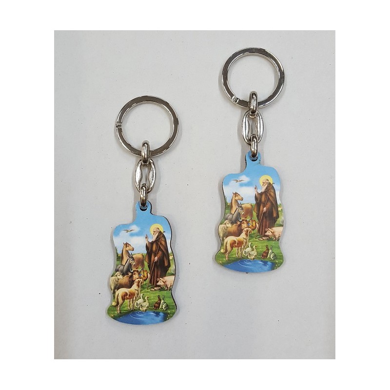 Portachiavi in legno sagomato S. Antonio abate