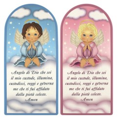 Pala in legno "Pregiera Angelo di Dio" cm. 27